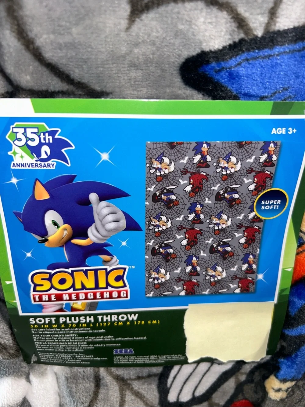 Sonic the Hedgehog Halloween Soft Plush Throw Blanket